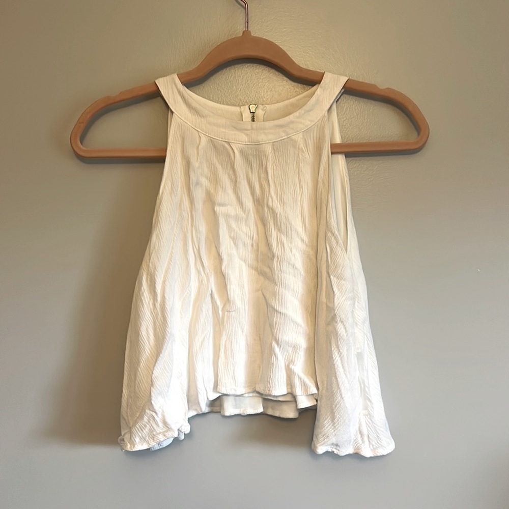CUTE white flowy crop top